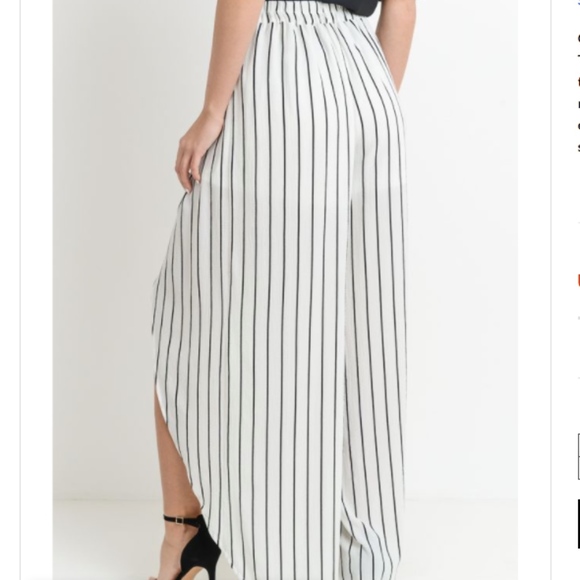 Black Striped Wrapped wide leg pants - Picture 7 of 7
